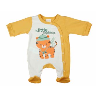   Hosszú ujjú vékony pamut baba rugdalózó Tigris mintával