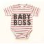 Rövid ujjú dupla patentos " Baby Boss" feliratú baba body