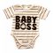 Rövid ujjú dupla patentos " Baby Boss" feliratú baba body