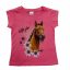 Rövid ujjú lány póló Lovas mintával