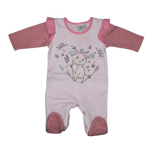 Hosszú ujjú belül bolyhos kislány rugdalózó Marie cica mintával