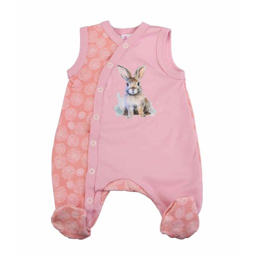 Ujjatlan baba rugdalózó Nyuszi mintával