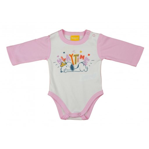 Hosszú ujjú baba body Snoopy mintával