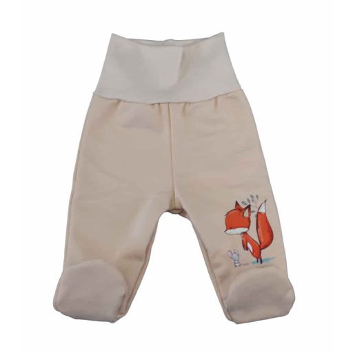 Belül bolyhos pamut kisfiú baba nadrág rókás mintával