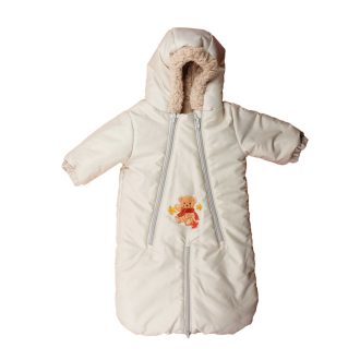 Bébi téli vízlepergetős bundazsák, overál - Maci mintával   Bébi téli vízlepergetős bundazsák, overál - Maci mintával