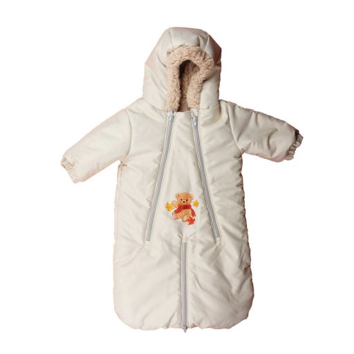 Bébi téli vízlepergetős bundazsák, overál - Maci mintával