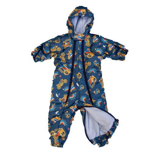 Mintás vízlepergetős, kapucnis bélelt overál kesztyűvel