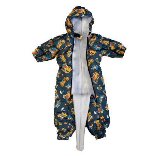 Mintás vízlepergetős, kapucnis bélelt overál kesztyűvel