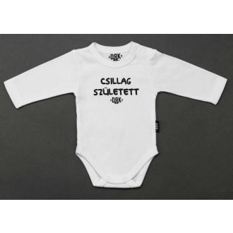 Dorko DRK "Csillag Született" mintával nyomott hosszú ujjú baba body   Dorko DRK "Csillag Született" mintával nyomott hosszú ujjú baba body