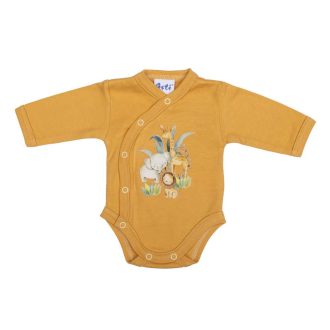 Elöl patentos hosszú ujjú baba body Szafari mintával Elöl patentos hosszú ujjú baba body Szafari mintával