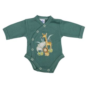 Elöl patentos hosszú ujjú baba body Szafari mintával Elöl patentos hosszú ujjú baba body Szafari mintával