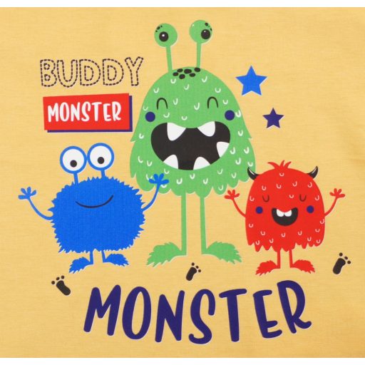 Rövid ujjú fiú póló monster mintával