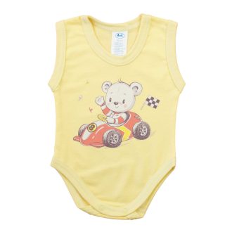 Ujjatlan baba body autós maci mintával