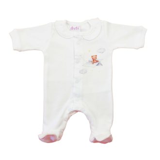 Kislány rugdalózó – Maci mintával, elöl patentos