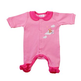 Kislány rugdalózó – Maci mintával, elöl patentos