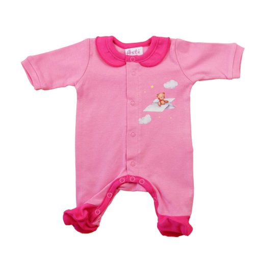 Kislány rugdalózó – Maci mintával, elöl patentos