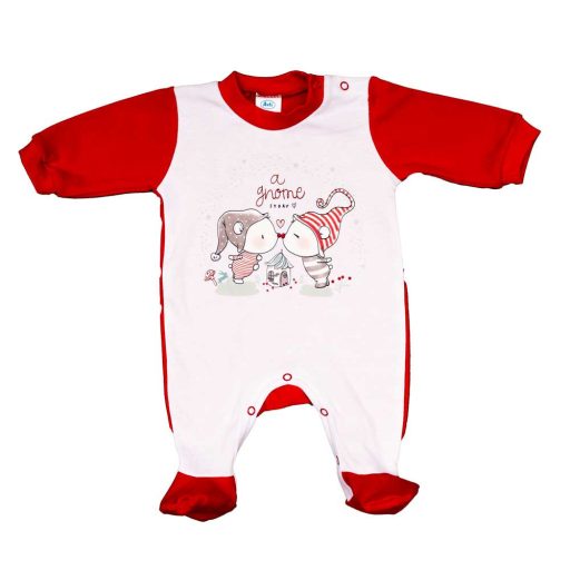 Hosszú ujjú baba rugdalozó karácsonyi mintával