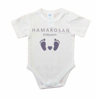   Hamarosan érkezem újszülött baba body, babaváró ajándék