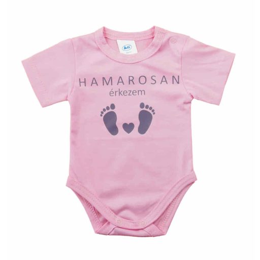 Hamarosan érkezem újszülött baba body, babaváró ajándék