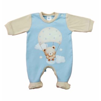 Hosszú ujjú rugdalózó, maci mintával