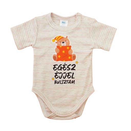 Feliratos rövid ujjú baba body