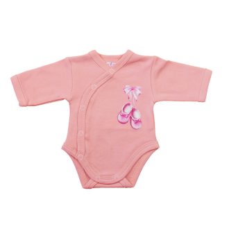 Elöl patentos hosszú ujjú baba body – Kis cipő mintával   Elöl patentos hosszú ujjú baba body – Kis cipő mintával