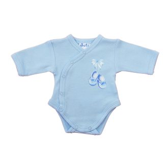 Elöl patentos hosszú ujjú baba body – Kis cipő mintával   Elöl patentos hosszú ujjú baba body – Kis cipő mintával