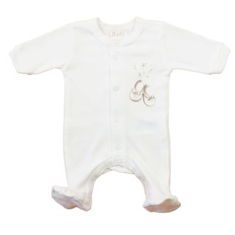 Hosszú ujjú pamut rugdalózó – Kis cipő mintával