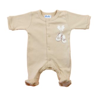 Hosszú ujjú pamut rugdalózó – Kis cipő mintával