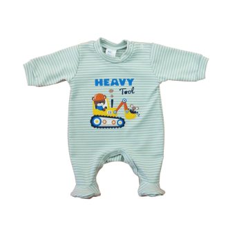 Vékony, pamut rugdalózó Munkagép mintával Vékony, pamut rugdalózó Munkagép mintával