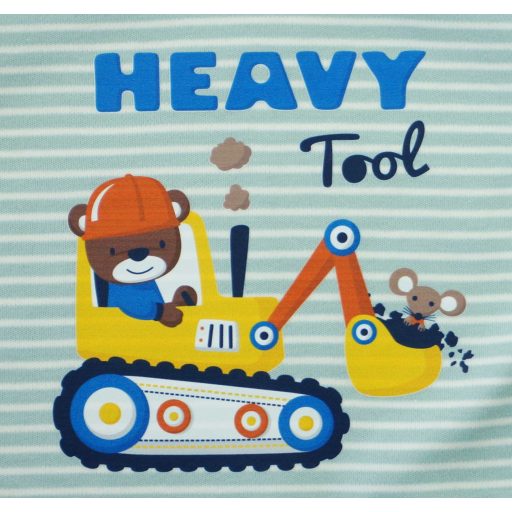 Vékony, pamut rugdalózó Munkagép mintával