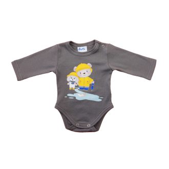 Hosszú ujjú baba body - Macis mintával Hosszú ujjú baba body - Macis mintával