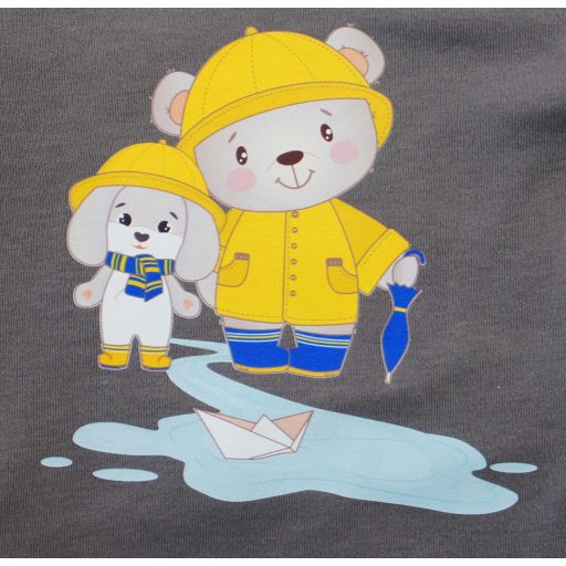 Hosszú ujjú baba body - Macis mintával