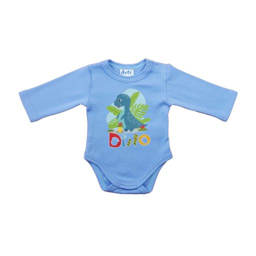 Hosszú ujjú baba body - Dinó mintával