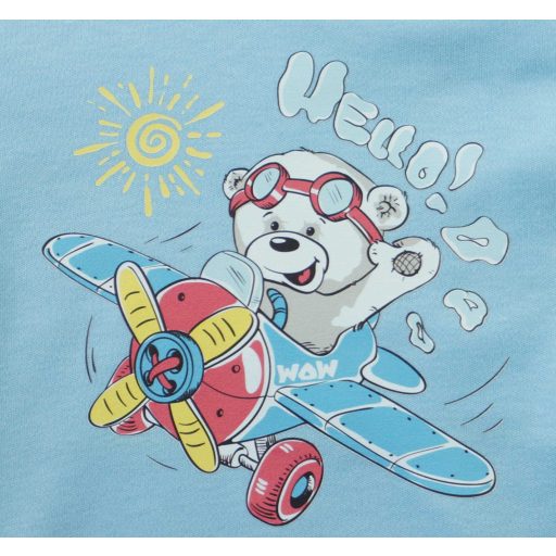 Hosszú ujjú baba body - Repülős maci mintával