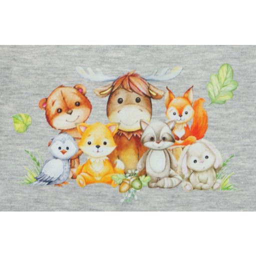 Belül bolyhos, hosszú ujjú baba rugdalózó – Állatos mintával