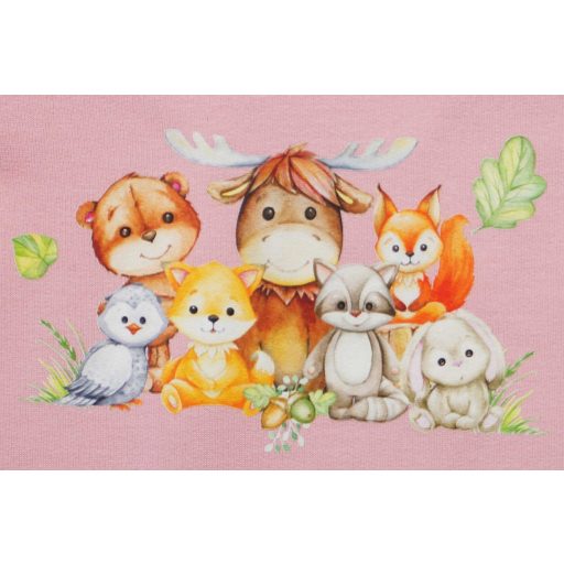 Belül bolyhos, hosszú ujjú baba rugdalózó – Állatos mintával