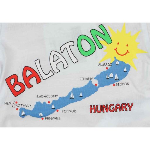 Rövid ujjú baba body Balaton felirattal