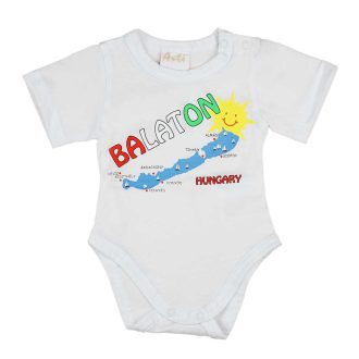 Rövid ujjú baba body Balaton felirattal