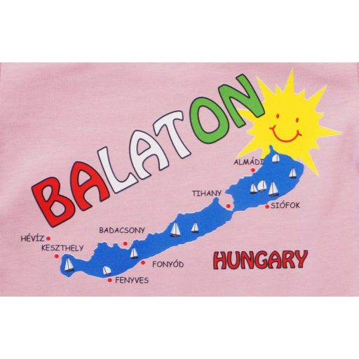 Rövid ujjú baba body Balaton felirattal