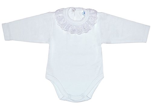 Bébi galléros csipkés hosszú ujjú kombidressz (méret:56-86)