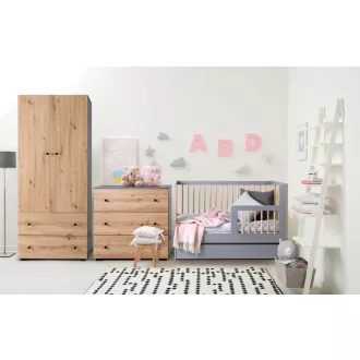 Klups Pauline Gyerekszoba Szett (Grafit-Tölgy)