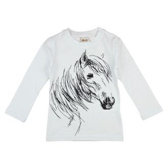 Lovas mintás hosszú ujjú lányka póló Lovas mintás hosszú ujjú lányka póló