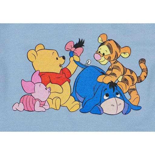 Belül bolyhos ujjatlan rugdalózó Micimackó mintával