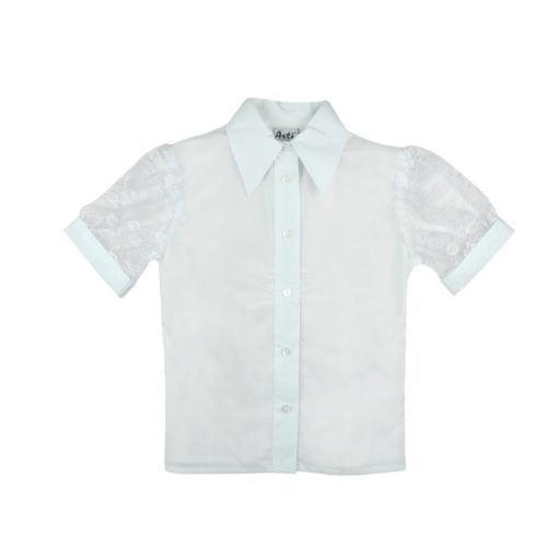 Rövid csipkés ujjú| alkalmi| ünneplő lányka blúz *isk