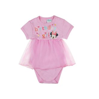   Disney Minnie lányka szülinapos rövid ujjú kombidressz rózsaszín