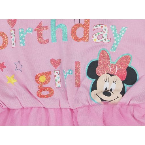 Disney Minnie lányka szülinapos rövid ujjú kombidressz rózsaszín