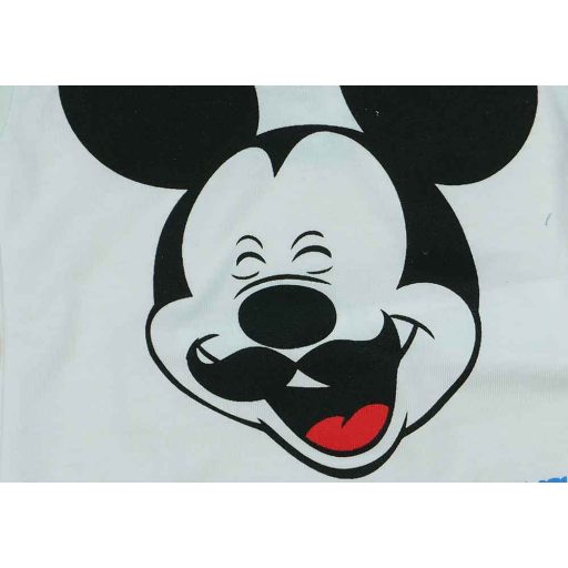 Rövid ujjú baba body bajszos Mickey egér mintával zöld