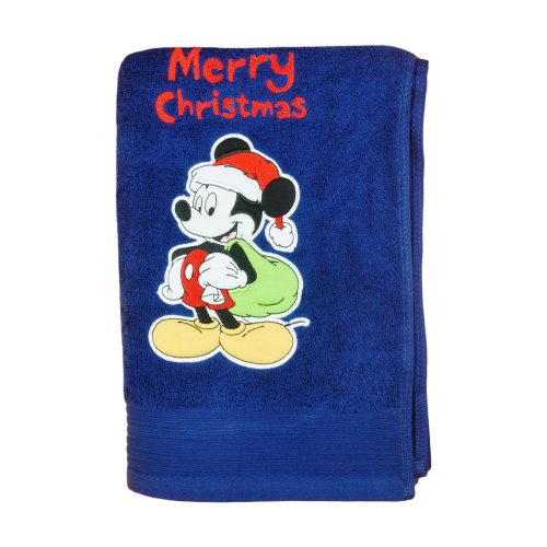 Disney Mickey hímzett frottír törölköző Karácsony (140X70)