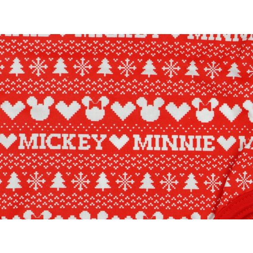 Disney Mickey és Minnie feliratos| norvégmintás| hosszú ujjú body| kombidressz piros Karácsony piros